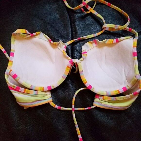 💕Victoria's Secret Striped Swim Bikini Top Size 34B - Picture 6 of 6